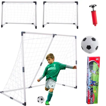 Vaikiški futbolo vartai 2in1 185x120x70 cm, su kamuoliu ir pompa