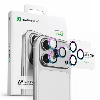 AmazingThing iPhone 17 Pro / 17 Pro Max Lens Glass with Rainbow Aluminum Frame