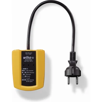 Kištukinių lizdų testeris Wiha 45220 230 V AC, CAT II, geltonas / juodas