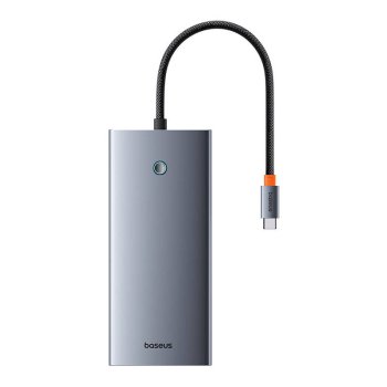 Baseus PortalJoy 13-in-1 USB-C šakotuvas HDMI+DP+VGA+RJ45+SD/TF, pilkas