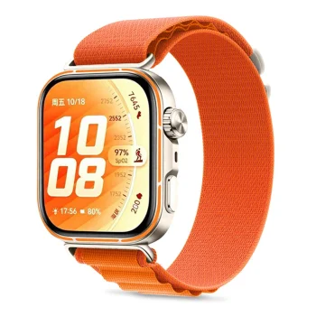 Tech-Protect Nylon Pro dirželis laikrodžiui Huawei Watch Fit 3 / 4 / 4 Pro / 5 / 5 Pro, oranžinis