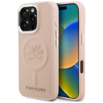 Karl Lagerfeld dėklas, skirtas iPhone 16 Pro Max, rožinis