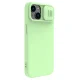 Nillkin CamShield Silky Silicone dėklas telefonui iPhone 14 Plus su kameros dangteliu, žalias