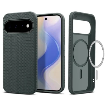 Spigen Liquid Air Mag MagSafe dėklas Google Pixel 11, tamsiai žalias