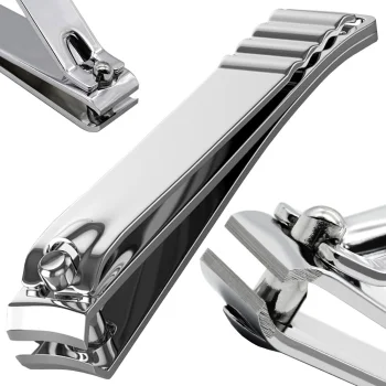 Strong steel nail clipper for manicure, chrome