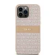 DKNY Leather Mono Stripe & Metal Logo dėklas iPhone 14 Pro Max, rožinis