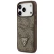 Guess 4G Nauble Card Triangle dėklas iPhone 17 Pro telefonui, rudas