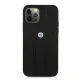 BMW dėklas iPhone 12 / 12 Pro telefonams Leather Curve Perforate, juodas