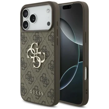 Guess 4G Big Logo dėklas, skirtas iPhone 17 Pro / 18 Pro, rudas