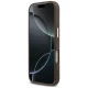 Guess MagSafe 4G PU odinis dėklas, skirtas iPhone 17 Pro, rudas