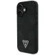 Guess Grained Hot Stamp Peony MagSafe dėklas, skirtas iPhone 16, juodas