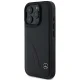Mercedes iPhone 16 Pro Case Curved Stitches Leather, Black
