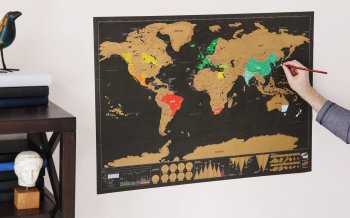 Nutrinamas pasaulio žemėlapis-plakatas, 82 x 59 cm