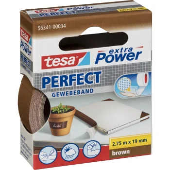 Audinio lipnioji juosta Tesa extra Power Perfect 2,75 m x 19 mm, ruda (56341)