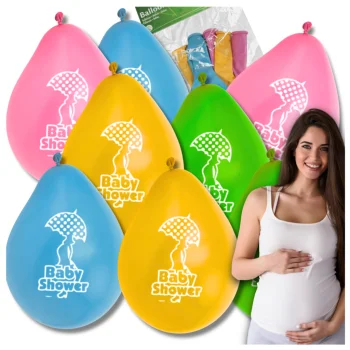 Bakalu balionai „Baby Shower“, spalvingi, 30 cm, 8 vnt.