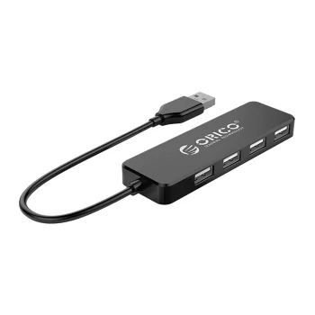 Orico FL01 USB-A šakotuvas su 4x USB 2.0 jungtimis, juodas