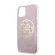 Guess 4G Circle Glitter dėklas iPhone 11 Pro, rožinis