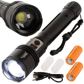 Bailong P221 taktikinė LED žibintuvėlis su CREE XHP160 ir išorine baterija