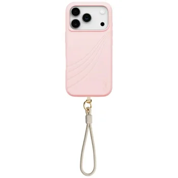 Uniq Coehl Serina Magnetic Charging dėklas iPhone 17 Pro telefonui, rožinis