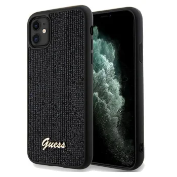 Guess iPhone 11 / XR Case Disco Metal Script, Black