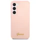 Guess Samsung Galaxy S23+ dėklas Silicone Script Metal Logo, rožinis
