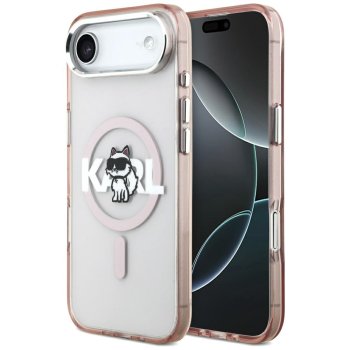 Karl Lagerfeld IML Choupette Sketch Logo MagSafe dėklas iPhone 17 Air, rožinis