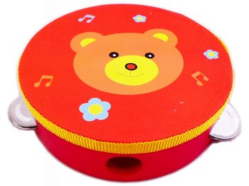 Bakalu Wooden Tambourine with Bear Design KZ0025B