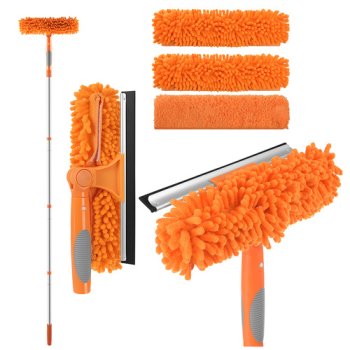 Teleskopinė langų valymo šluostė Ruhhy 3-in-1, 1,8 m, pilka / oranžinė