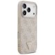 Guess iPhone 17 Pro dėklas Leather 4G Triangle Strass MagSafe, rožinis