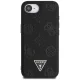 Guess Grained Hot Stamp Peony Triangle Logo MagSafe dėklas iPhone 16e, juodas