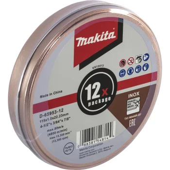 Makita pjovimo diskai metalui ir INOX 115 mm D-65953-12, 12 vnt.