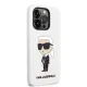 Karl Lagerfeld Silicone Ikonik dėklas skirtas iPhone 14 Pro, baltas