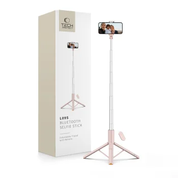 Tech-Protect L09S Selfie Stick with Tripod Bluetooth, Pink