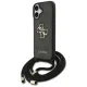 Guess 4G Big Logo Cord Strap Crossbody dėklas iPhone 17, juodas