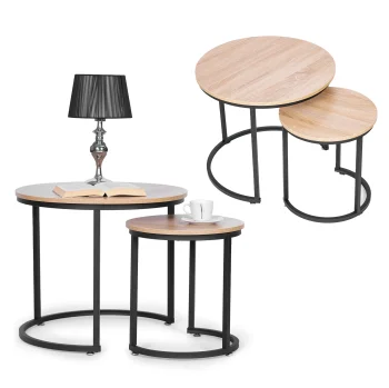 ModernHome PJJCT0111 Coffee Table Set, 2 pcs, Loft Design