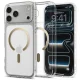 Spigen Ultra Hybrid Mag dėklas, skirtas iPhone 17 Pro, Clear/Gold