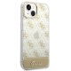 Guess 4G Pattern Script dėklas, skirtas iPhone 14 Plus, auksinis