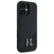 Karl Lagerfeld dėklas iPhone 16 telefonui Silicone Shadow Metal Initial MagSafe, juodas