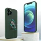 Silikoninis dėklas iPhone 12 Pro Max su žiediniu laikikliu ir stovu, rudas