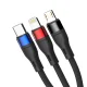 Laidas 3mk Hyper Cable N-SERIES 3in1 USB-A į USB-C / Lightning / Micro 1.2m 18W, juodas