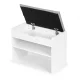 ModernHome CHXG01 batų spintelė su suoliuku, balta/pilka