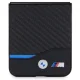 BMW dėklas Samsung Galaxy Z Flip 5 telefonui Leather Carbon, juodas