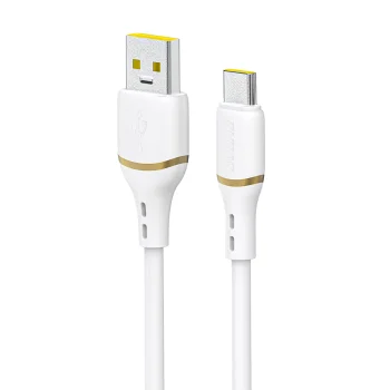 Dudao L25T USB-A to USB-C Silicone Cable 5A 1m - White