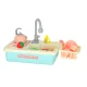 Kids sink with accessories, running water, kettle, induction hob, XXL, blue