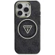 Guess IML Metal Glitter 4G MagSafe dėklas telefonui iPhone 16 Pro, juodas