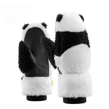 Qunature Panda Ski Gloves for Kids and Adults, Size S, Black/White
