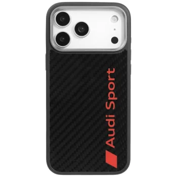 Audi iPhone 17 Pro Max dėklas R8 Carbon Fiber MagSafe, juodas