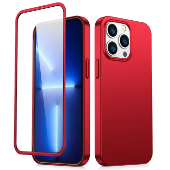 Dėklas su apsauginiu stiklu Joyroom 360 Full Case iPhone 13 Pro Max JR-BP928, raudonas