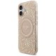 Guess IML Flowers Electro Pearl Strap MagSafe dėklas iPhone 17, rožinis