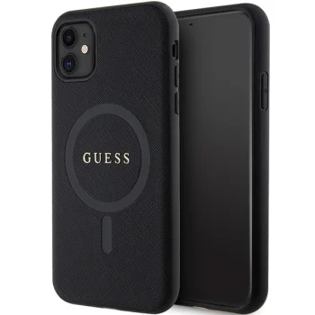 Guess dėklas iPhone 11 su MagSafe, juodas